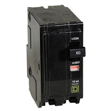 SQUARE D Miniature Circuit Breaker, QO Series 60A, 2 Pole, 120/240V AC QO260C